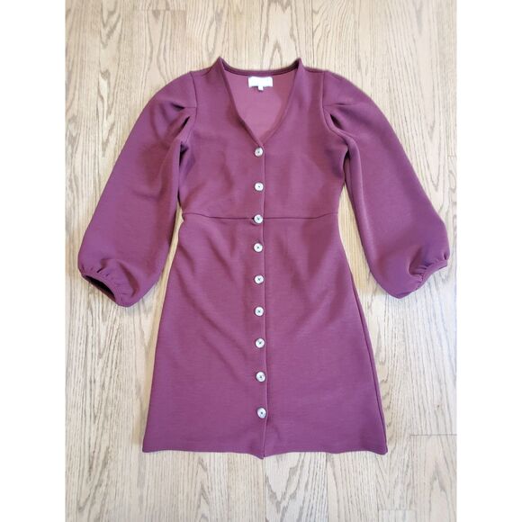 Madewell Texture & Thread Womens XS Crepe Balloon-Sleeve Dress VGUC - Picture 2 of 12